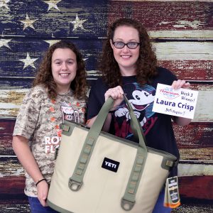 Laura Crips won a Yeti Hopper Cooler