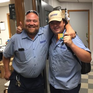 Jared and Trey, NATCO Install and Repair Technicians, won gift cards